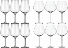 12x Luxe wijnglazen voor witte en rode wijn Carre