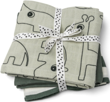 Burp Cloth 3-Pack Deer Friends Baby & Maternity Baby Sleep Muslins Muslin Cloths Grønn D By Deer*Betinget Tilbud