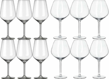 12x Luxe wijnglazen voor witte en rode wijn Carre