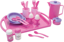 My Little P. Breakfast Set On Tray Net 23 Pcs Toys Toy Kitchen & Accessories Coffee & Tee Sets Rosa Dantoy*Betinget Tilbud