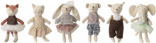 Animal Friends Doll, Rose, Cotton Set Of 6 Toys Soft Toys Stuffed Animals Gull Bloomingville*Betinget Tilbud