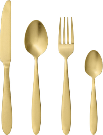 Sahro Cutlery 4 Set Home Tableware Cutlery Cutlery Set Gull Bloomingville*Betinget Tilbud