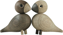 Turtelduer 1 Par Home Decoration Decorative Accessories/details Wooden Figures Brun Kay Bojesen*Betinget Tilbud