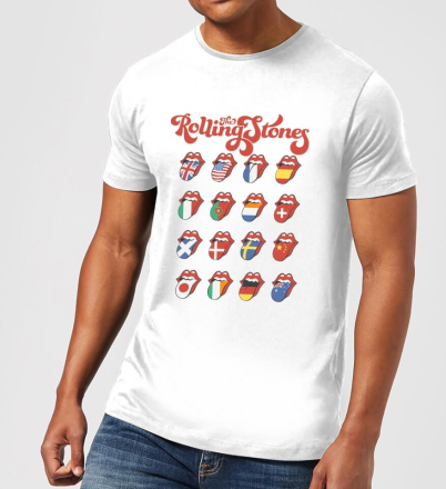 Rolling Stones International Licks Herren T-Shirt - Weiß - 5XL