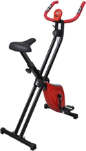 vidaXL Magnetisk ergometersykkel X-Bike med pulsmåling svart og rød
