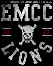 East Mississippi Community College Lions Men's T-Shirt - Black - S
