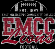 East Mississippi Community College Lions Distressed Men's T-Shirt - Black - S