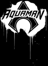 Justice League Graffiti Aquaman Men's T-Shirt - Black - 5XL - Black
