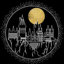 Harry Potter Hogwarts Castle Moon Women's Sweatshirt - Black - L
