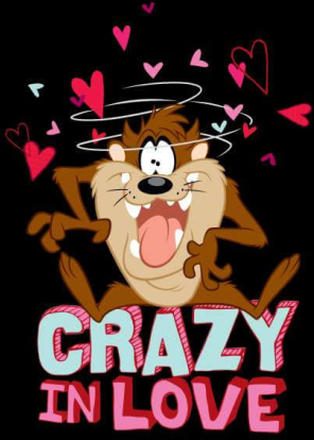 Looney Tunes Crazy In Love Taz Men's T-Shirt - Black - 3XL