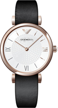 Emporio Armani AR11387 Horloge Gianni T-bar staal-leder rosekleurig-zwart 32 mm