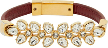 Prada Chic Crystals Red Leather Gold Tone armbånd