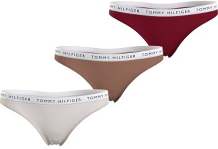Tommy Hilfiger 3P Recycled Essentials Thong Natur/Rot Medium Damen
