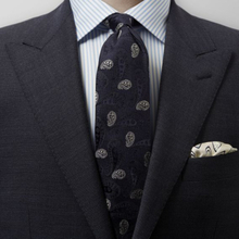 Eton Marinblå slips med vävt paisleymönster