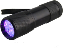 9 LED UV-ficklampa, 405nm (Svart)