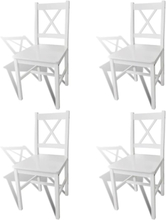 vidaXL Ruokapöydän tuolit 4 kpl valkoinen mänty