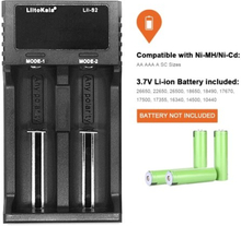 Liitokala Lii-S2 Battery Charger LCD 2 Slots for 18650 26650 21700 18350 AA AA Lithium NiMH Battery Auto-polarity Detector Charger