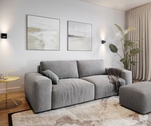 DELIFE Big-sofa Lanzo L 260x110 cm microvezel grijs met hocker