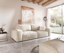 DELIFE Big-sofa Lanzo L 260x110 cm corduroy beige met hocker