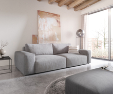 DELIFE Big-sofa Lanzo XL 270x130 cm microvezel grijs met poef