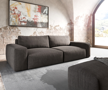 DELIFE Big-sofa Lanzo XL 270x130 cm microvezel kaki bruin met poef