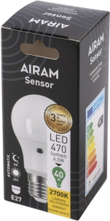 AIRAM Airam LED Sensor-pære 4,9W/827 E27
