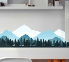 Natuur stickers Silhouet berg met bomen