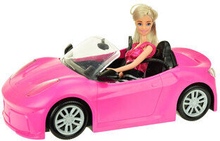 Lauren teen dukke i lyserød bil