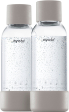 MySoda Vannflaske 0,5 liter 2 stk, Varm grå