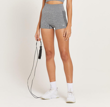 MP Women's Curve High Waisted Booty Shorts - Grey Marl - S