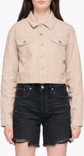 Calvin Klein Jeans - Cropped Twill Jacket - Grå - L