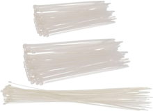 Setje van 130x stuks Kabelbinders/tie-wraps wit 15-20-25 cm van 4.7 mm breed