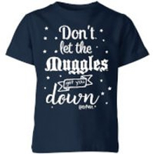 Harry Potter Don't Let The Muggles Get You Down Kids' T-Shirt - Navy - 3-4 Years