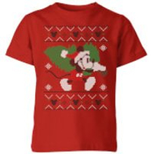 Disney Tree Mickey Kids' Christmas T-Shirt - Red - 5-6 Years - Red