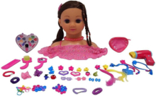 Hf Make Up & Hairstyling Head B/O Brown Hair Toys Dolls & Accessories Dolls Multi/patterned Happy Friend