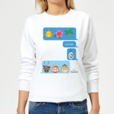 Disney Frozen I Love Heat Emoji Women's Sweatshirt - White - XS