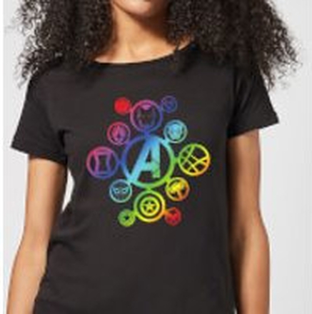 Avengers Rainbow Icon Women's T-Shirt - Black - L