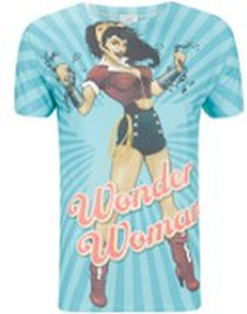 DC Comics Men's Bombshell Wonder Woman T-Shirt - Blue - L