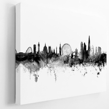 Premium Canvastavla - Skyline London England, svartvit (Stad)