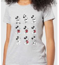 Disney Mickey Mouse Evolution Nine Poses Women's T-Shirt - Grey - S