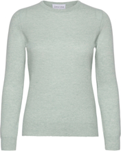 Basic O-Neck Sweater Pullover Grønn Davida Cashmere*Betinget Tilbud