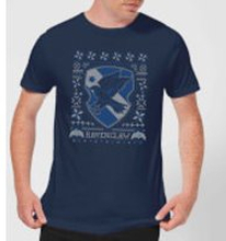 Harry Potter Ravenclaw Crest Men's Christmas T-Shirt - Navy - S
