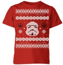 Star Wars Stormtrooper Knit Kids' Christmas T-Shirt - Red - 3-4 Years - Red