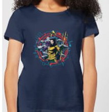 Aquaman Circular Portrait Women's T-Shirt - Navy - S
