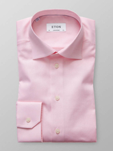 Eton Contemporary fit Rosa fiskbensmönstrad skjorta