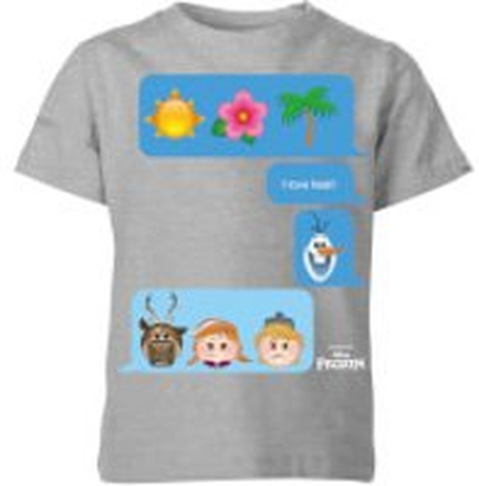 Disney Frozen I Love Heat Emoji Kids' T-Shirt - Grey - 11-12 Years