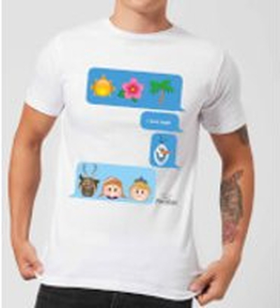 Disney Frozen I Love Heat Emoji Men's T-Shirt - White - L - White