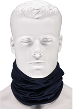 Navy blauwe thermo fleece windvanger sjaal/shawl voor volwassenen