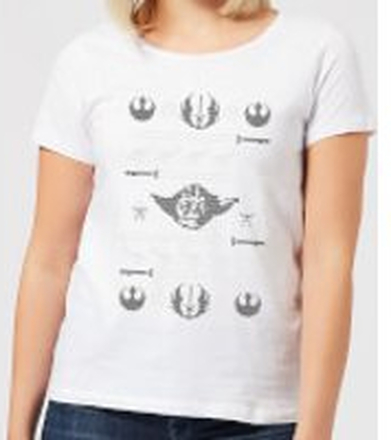 Star Wars Yoda Sabre Knit Women's Christmas T-Shirt - White - XL - White