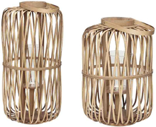 Hübsch lanterner i bambus - sæt á 2 stk